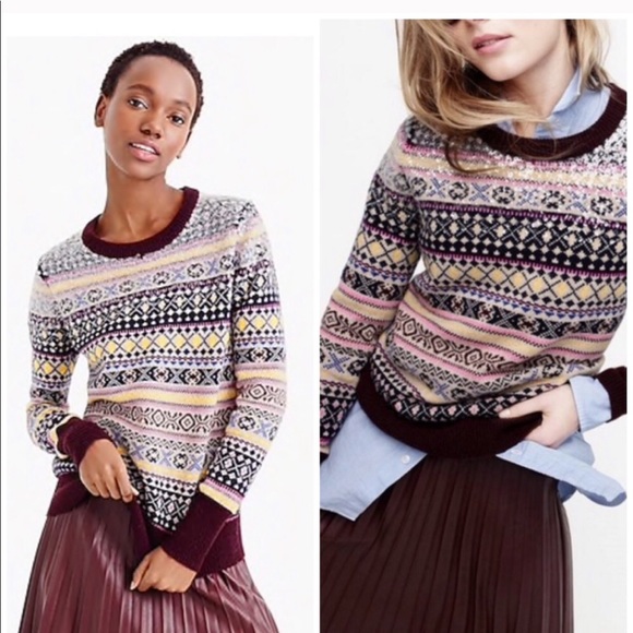 sequin fair isle sweater